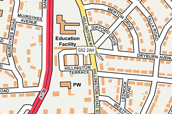 G52 2AH map - OS OpenMap – Local (Ordnance Survey)