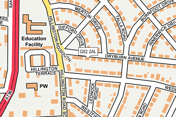 G52 2AL map - OS OpenMap – Local (Ordnance Survey)