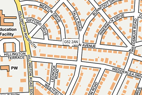 G52 2AN map - OS OpenMap – Local (Ordnance Survey)