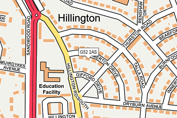 G52 2AS map - OS OpenMap – Local (Ordnance Survey)