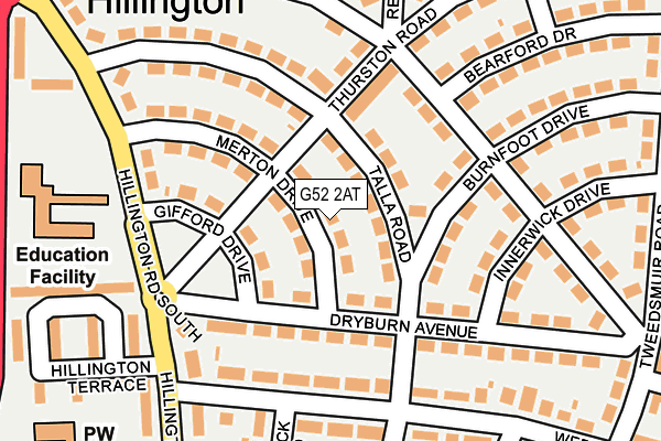 G52 2AT map - OS OpenMap – Local (Ordnance Survey)