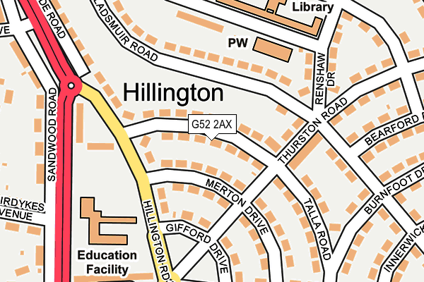 G52 2AX map - OS OpenMap – Local (Ordnance Survey)