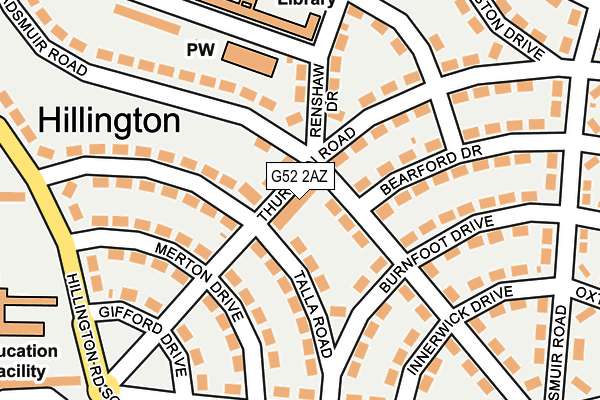 G52 2AZ map - OS OpenMap – Local (Ordnance Survey)