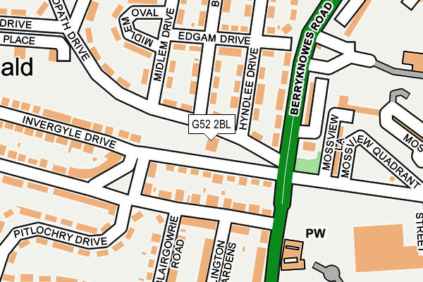 G52 2BL map - OS OpenMap – Local (Ordnance Survey)