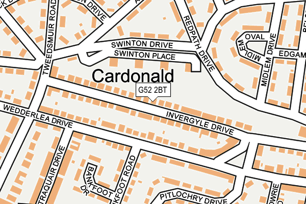 G52 2BT map - OS OpenMap – Local (Ordnance Survey)