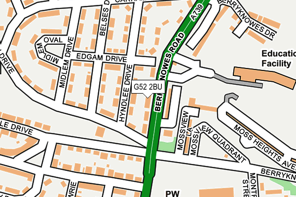 G52 2BU map - OS OpenMap – Local (Ordnance Survey)