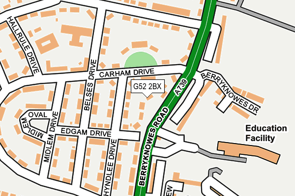 G52 2BX map - OS OpenMap – Local (Ordnance Survey)