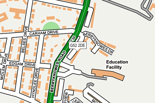 G52 2DE map - OS OpenMap – Local (Ordnance Survey)