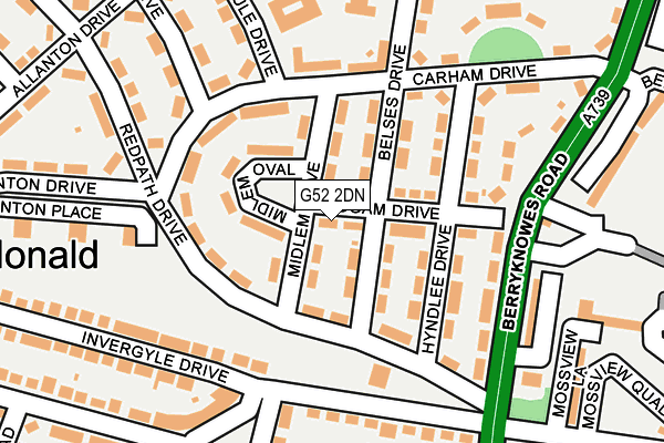 G52 2DN map - OS OpenMap – Local (Ordnance Survey)