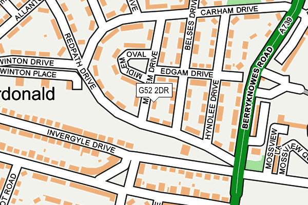 G52 2DR map - OS OpenMap – Local (Ordnance Survey)