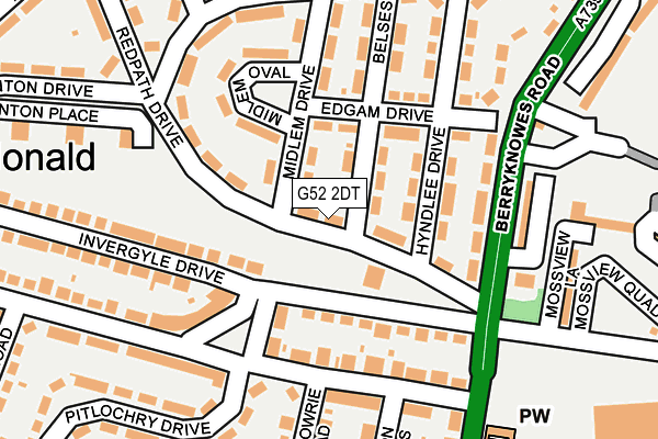 G52 2DT map - OS OpenMap – Local (Ordnance Survey)