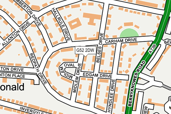 G52 2DW map - OS OpenMap – Local (Ordnance Survey)