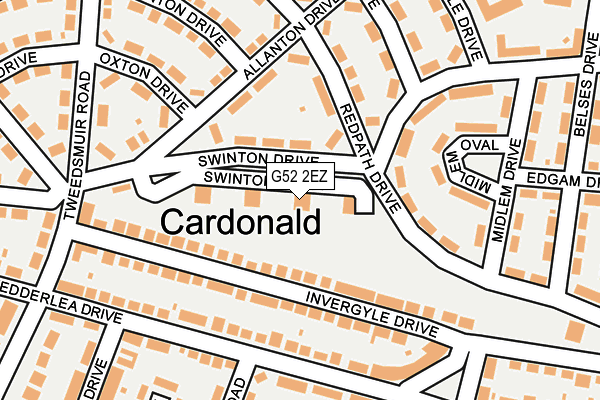 G52 2EZ map - OS OpenMap – Local (Ordnance Survey)