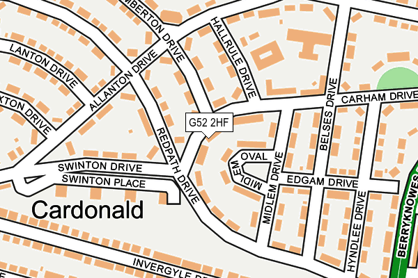 G52 2HF map - OS OpenMap – Local (Ordnance Survey)