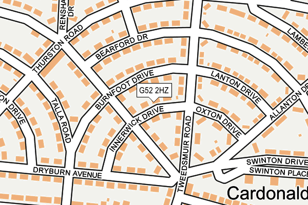 G52 2HZ map - OS OpenMap – Local (Ordnance Survey)