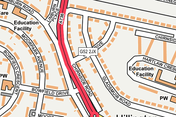 G52 2JX map - OS OpenMap – Local (Ordnance Survey)