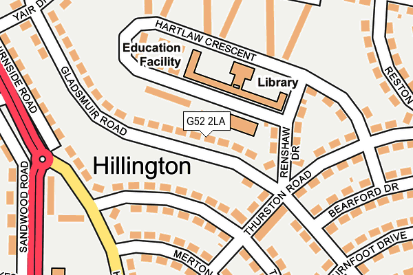 G52 2LA map - OS OpenMap – Local (Ordnance Survey)