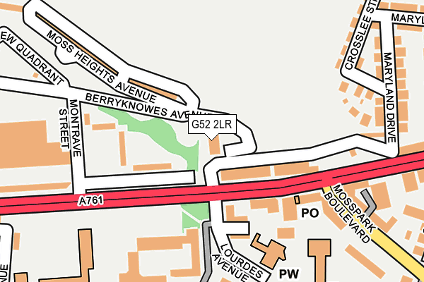 G52 2LR map - OS OpenMap – Local (Ordnance Survey)
