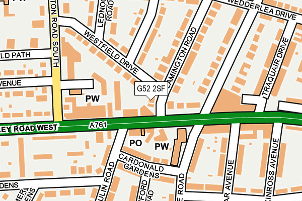 G52 2SF map - OS OpenMap – Local (Ordnance Survey)