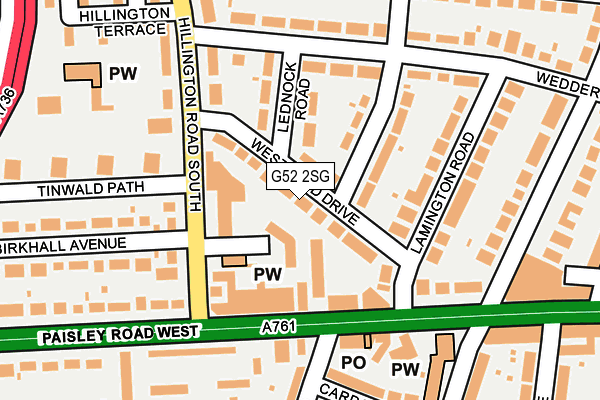 G52 2SG map - OS OpenMap – Local (Ordnance Survey)