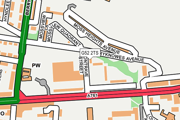 G52 2TS map - OS OpenMap – Local (Ordnance Survey)