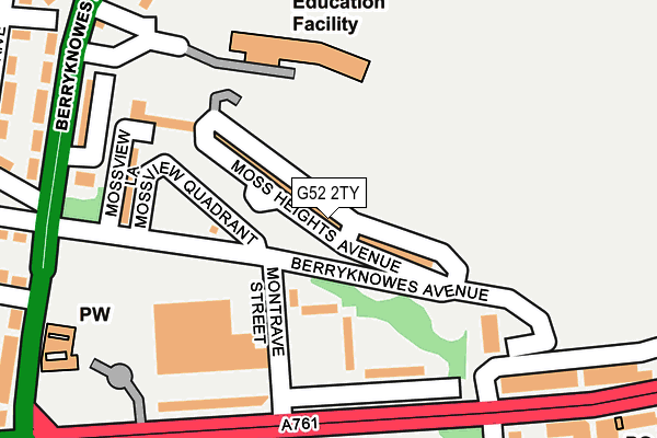 G52 2TY map - OS OpenMap – Local (Ordnance Survey)