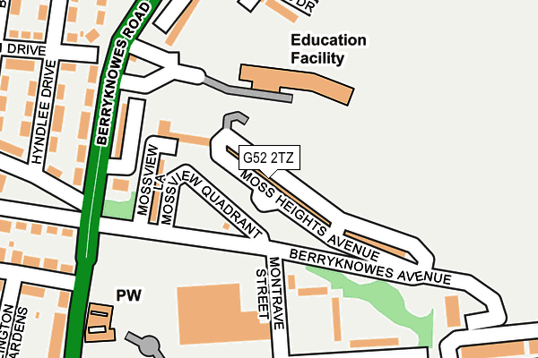 G52 2TZ map - OS OpenMap – Local (Ordnance Survey)