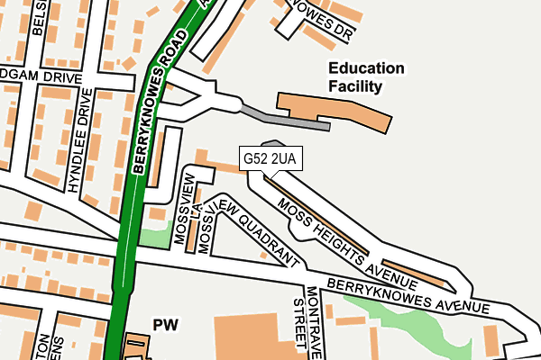 G52 2UA map - OS OpenMap – Local (Ordnance Survey)