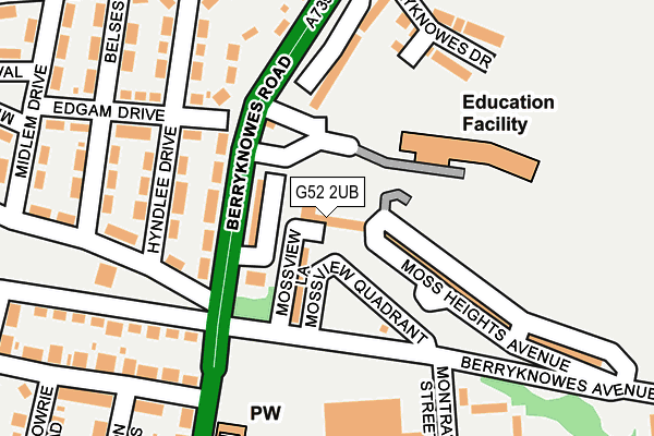 G52 2UB map - OS OpenMap – Local (Ordnance Survey)