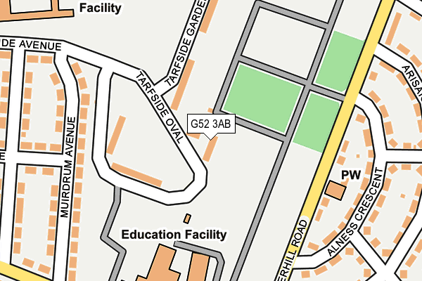 G52 3AB map - OS OpenMap – Local (Ordnance Survey)