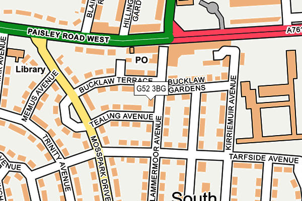 G52 3BG map - OS OpenMap – Local (Ordnance Survey)