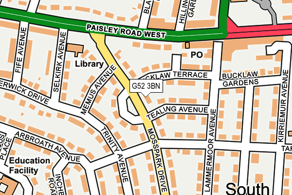 G52 3BN map - OS OpenMap – Local (Ordnance Survey)