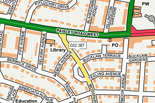 G52 3BT map - OS OpenMap – Local (Ordnance Survey)