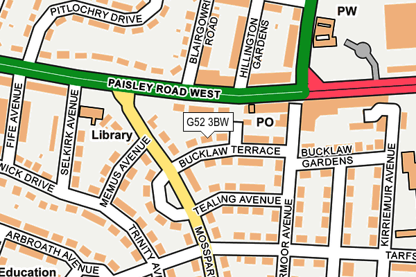 G52 3BW map - OS OpenMap – Local (Ordnance Survey)