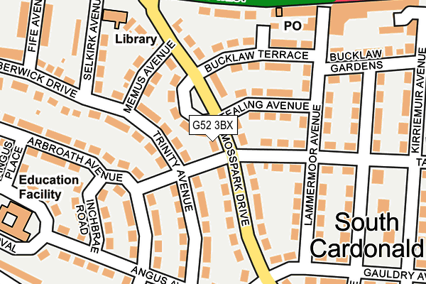 G52 3BX map - OS OpenMap – Local (Ordnance Survey)
