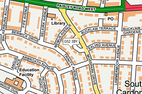 G52 3BY map - OS OpenMap – Local (Ordnance Survey)