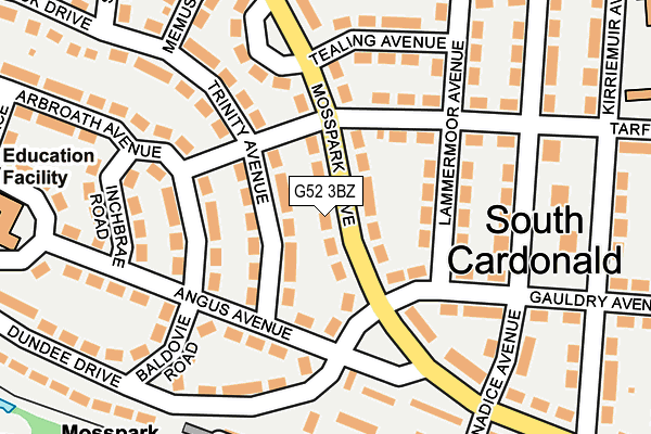 G52 3BZ map - OS OpenMap – Local (Ordnance Survey)