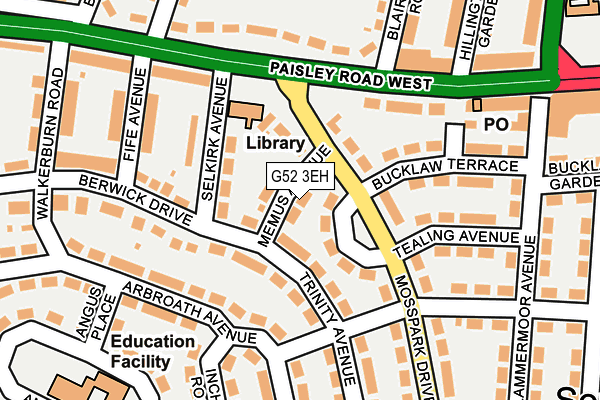 G52 3EH map - OS OpenMap – Local (Ordnance Survey)