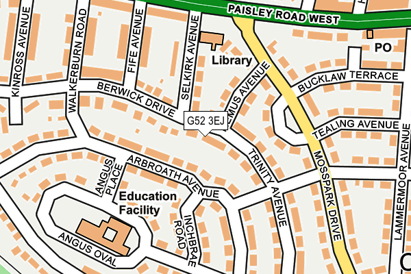 G52 3EJ map - OS OpenMap – Local (Ordnance Survey)