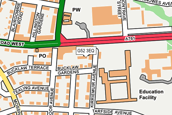 G52 3EQ map - OS OpenMap – Local (Ordnance Survey)