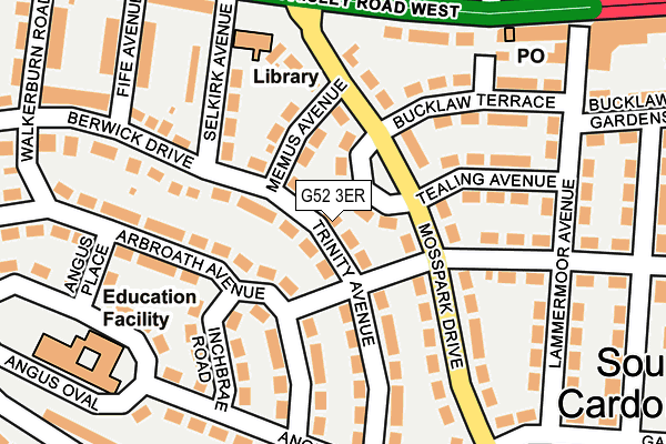 G52 3ER map - OS OpenMap – Local (Ordnance Survey)