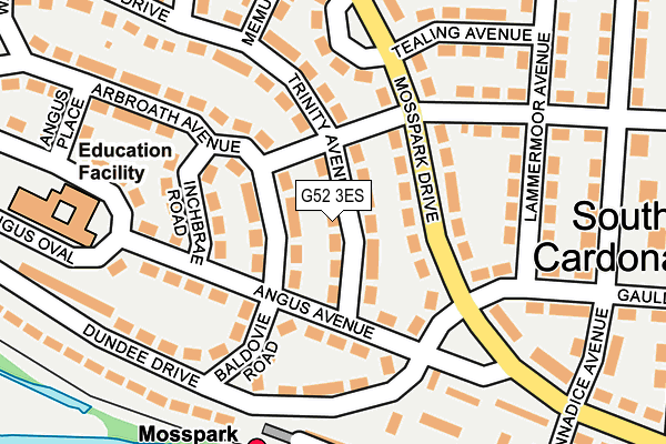 G52 3ES map - OS OpenMap – Local (Ordnance Survey)