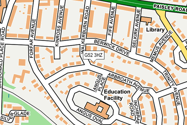 G52 3HZ map - OS OpenMap – Local (Ordnance Survey)