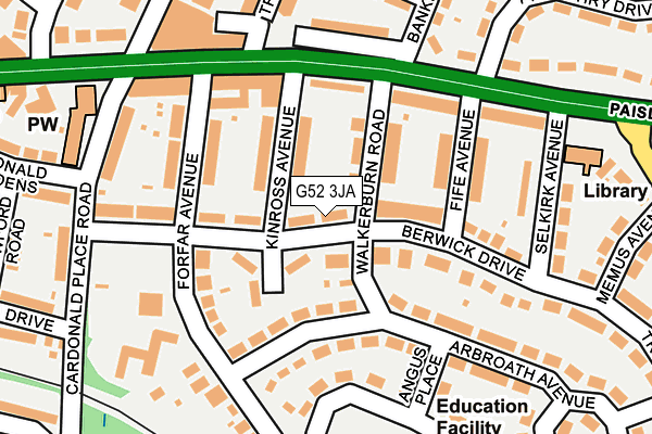 G52 3JA map - OS OpenMap – Local (Ordnance Survey)
