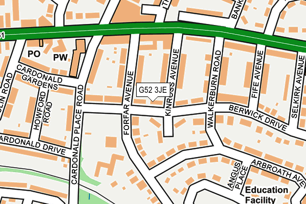 G52 3JE map - OS OpenMap – Local (Ordnance Survey)