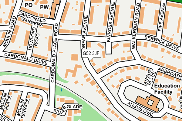 G52 3JF map - OS OpenMap – Local (Ordnance Survey)