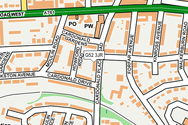 G52 3JR map - OS OpenMap – Local (Ordnance Survey)