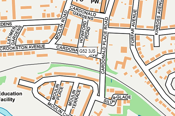 G52 3JS map - OS OpenMap – Local (Ordnance Survey)