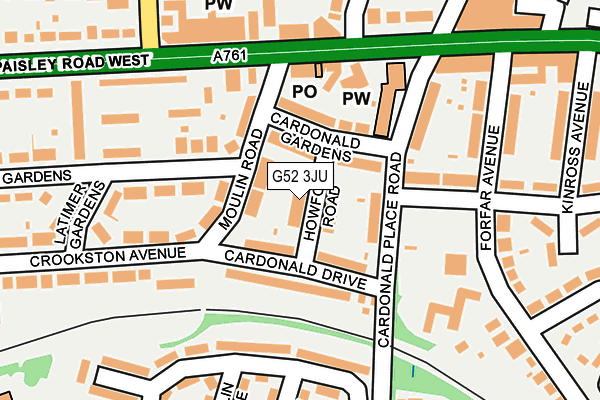 G52 3JU map - OS OpenMap – Local (Ordnance Survey)