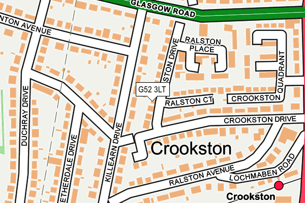 G52 3LT map - OS OpenMap – Local (Ordnance Survey)